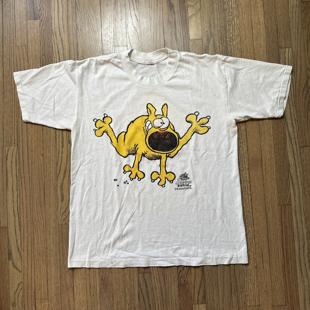 Vintage Mother Goose Grimm Shirt Size Large White 1980s Double Sided Front Back